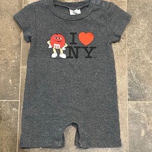 M&M's World gray romper 12M